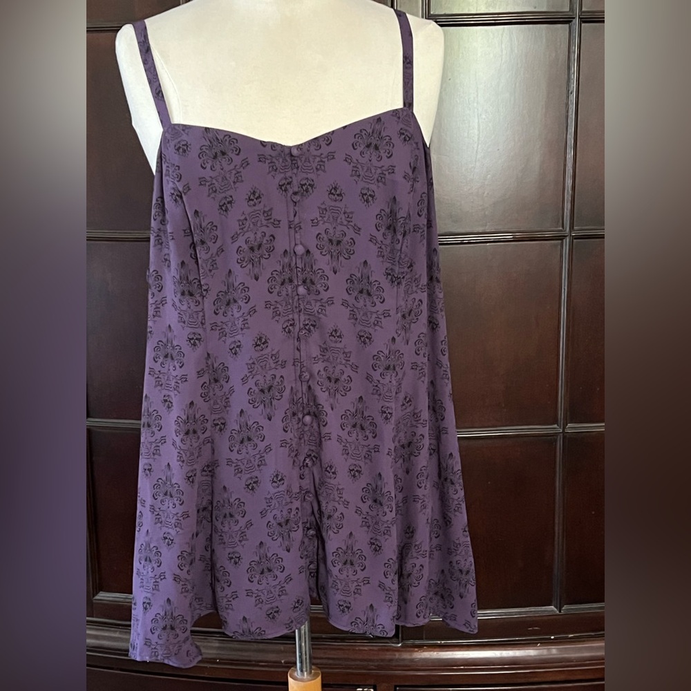 Disney The Haunted Mansion Damask Dark Purple Fit & Flare Cami